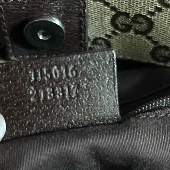 Authentic Gucci Tote Bag GG Canvas Brown Cinghiale Leather Great Condition! - Picture 4 of 16